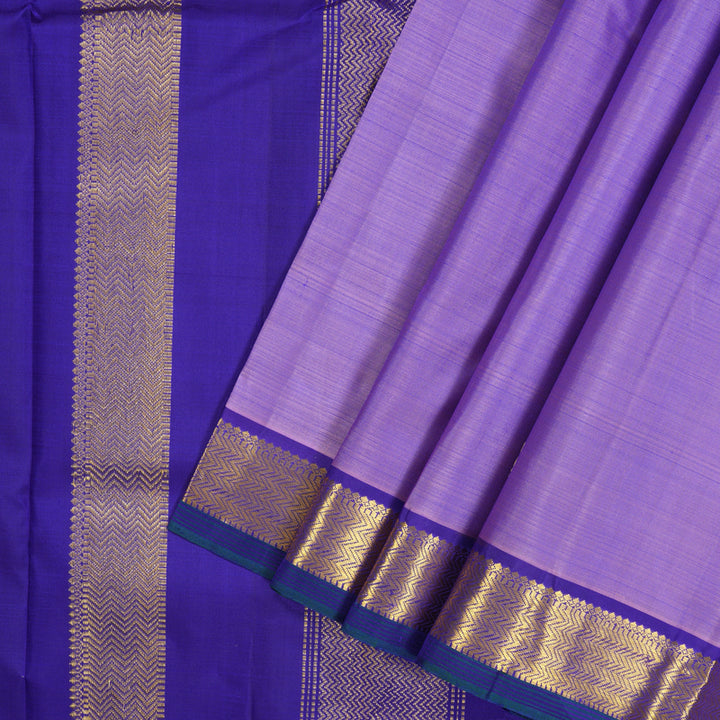 Hayagrivas Handloom Lavendar Kanjivaram Silk Saree with Purplish-Blue Border HBE1346B1-2