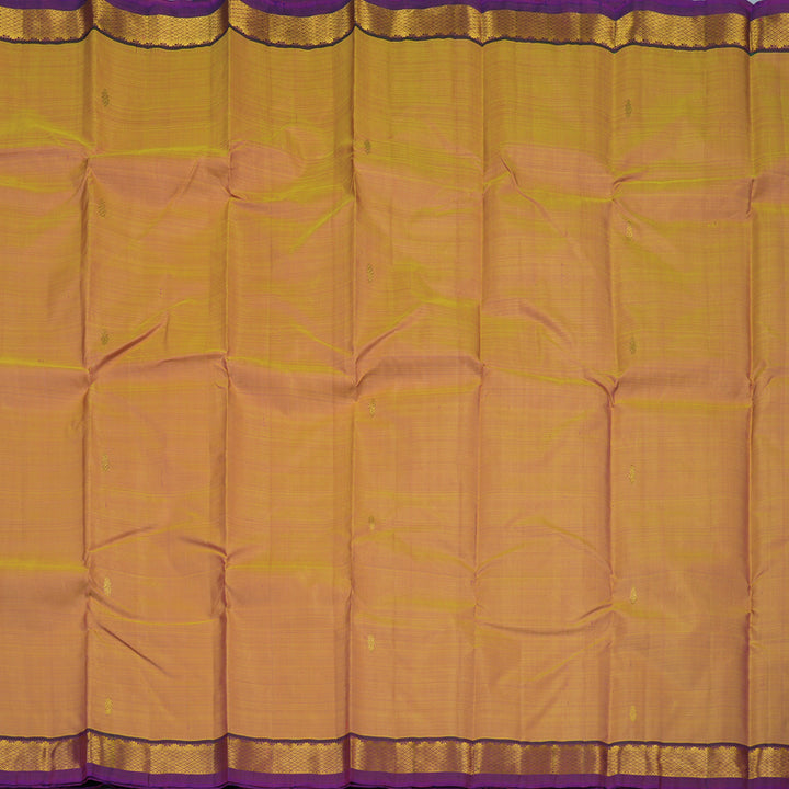 Hayagrivas Handloom Orangish-Pink Kanjivaram Silk Saree with Purple Border HBE1347B1-7