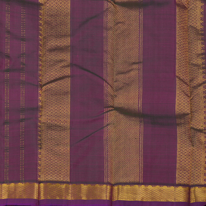 Hayagrivas Handloom Orangish-Pink Kanjivaram Silk Saree with Purple Border HBE1347B1-7