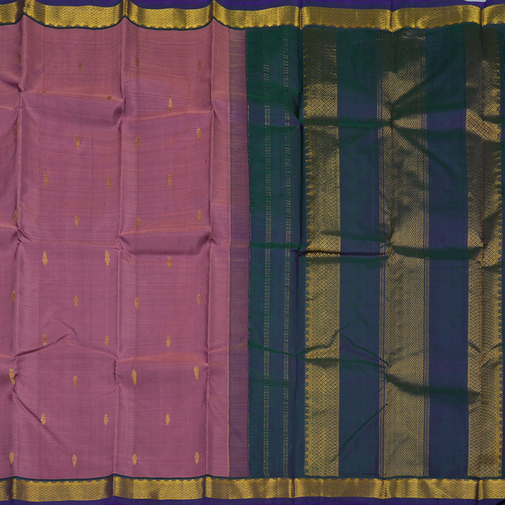 Hayagrivas Handloom Mild Purple Kanjivaram Silk Saree with Peacock Green Border HBE1348B1-10