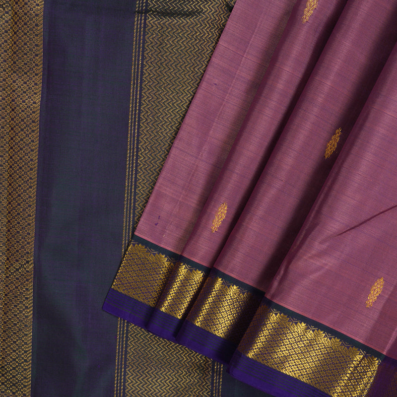 Hayagrivas Handloom Mild Purple Kanjivaram Silk Saree with Peacock Green Border HBE1348B1-10