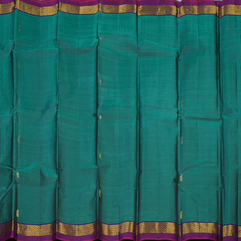 Hayagrivas Handloom Peacock Green Kanjivaram Silk Saree with Purple Border HBE1348B1-11