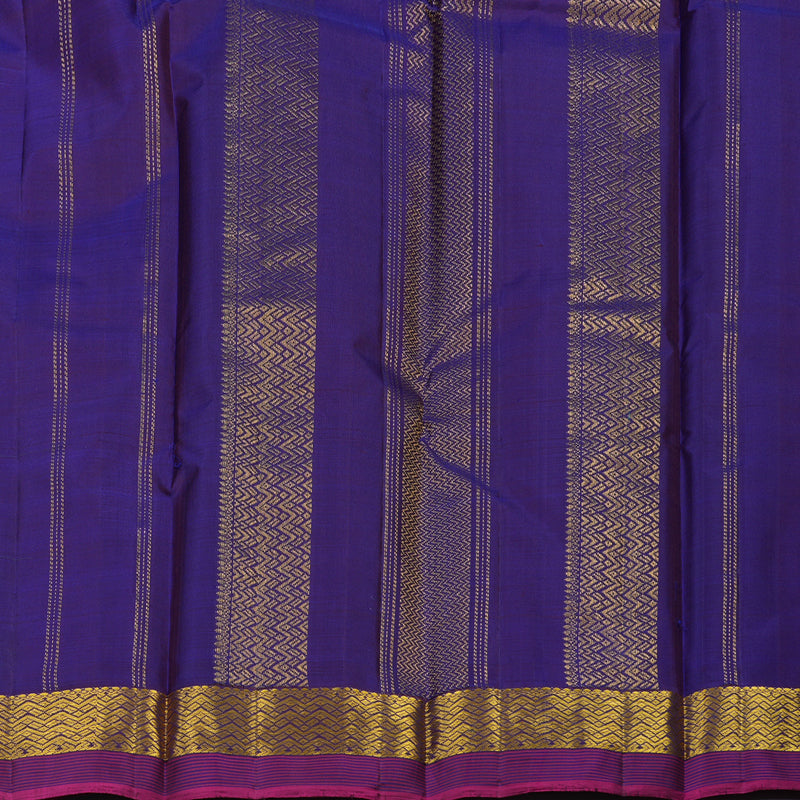 Hayagrivas Handloom Peacock Green Kanjivaram Silk Saree with Purple Border HBE1348B1-11