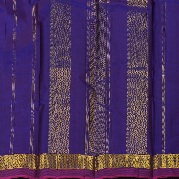 Hayagrivas Handloom Peacock Green Kanjivaram Silk Saree with Purple Border HBE1348B1-11