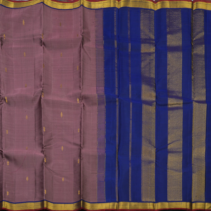 Hayagrivas Handloom Dusky Purple Kanjivaram Silk Saree with Ink Blue Border HBE1348B1-2