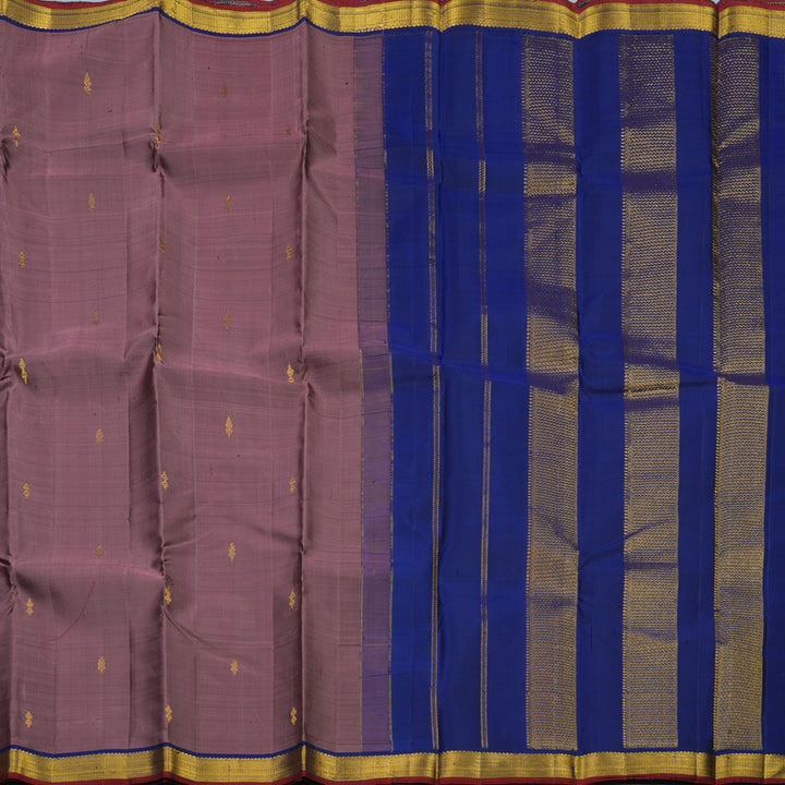 Hayagrivas Handloom Dusky Purple Kanjivaram Silk Saree with Ink Blue Border HBE1348B1-2