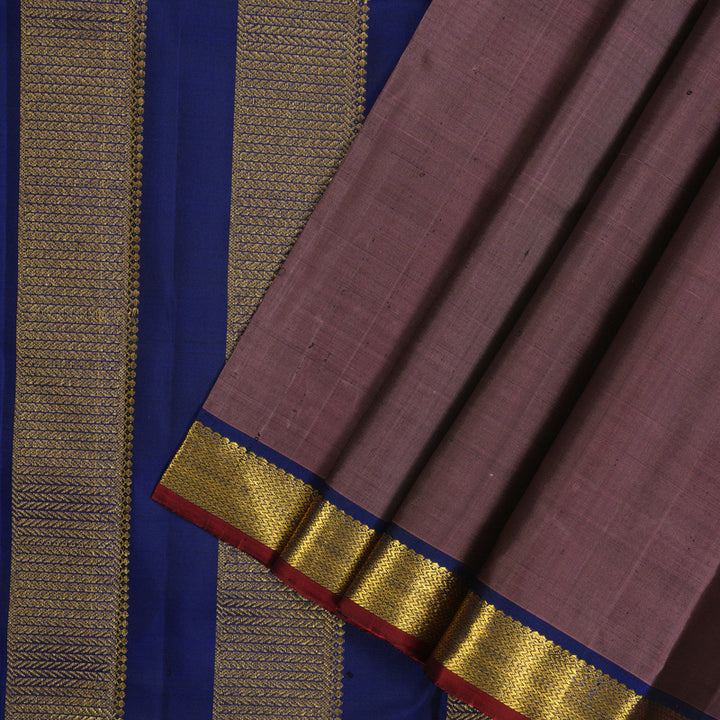 Hayagrivas Handloom Dusky Purple Kanjivaram Silk Saree with Ink Blue Border HBE1348B1-2