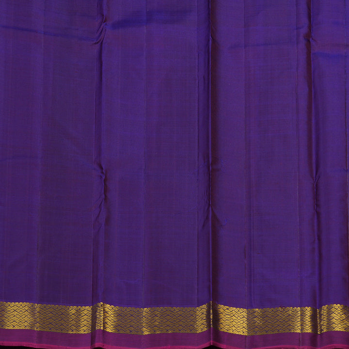 Hayagrivas Handloom Peacock Green Kanjivaram Silk Saree with Violet Border HBE1348B1-9