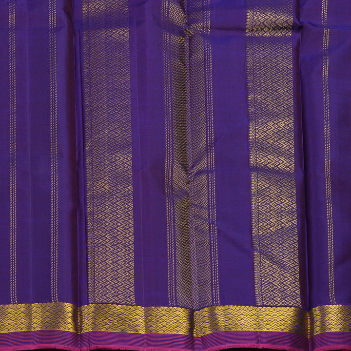 Hayagrivas Handloom Peacock Green Kanjivaram Silk Saree with Violet Border HBE1348B1-9