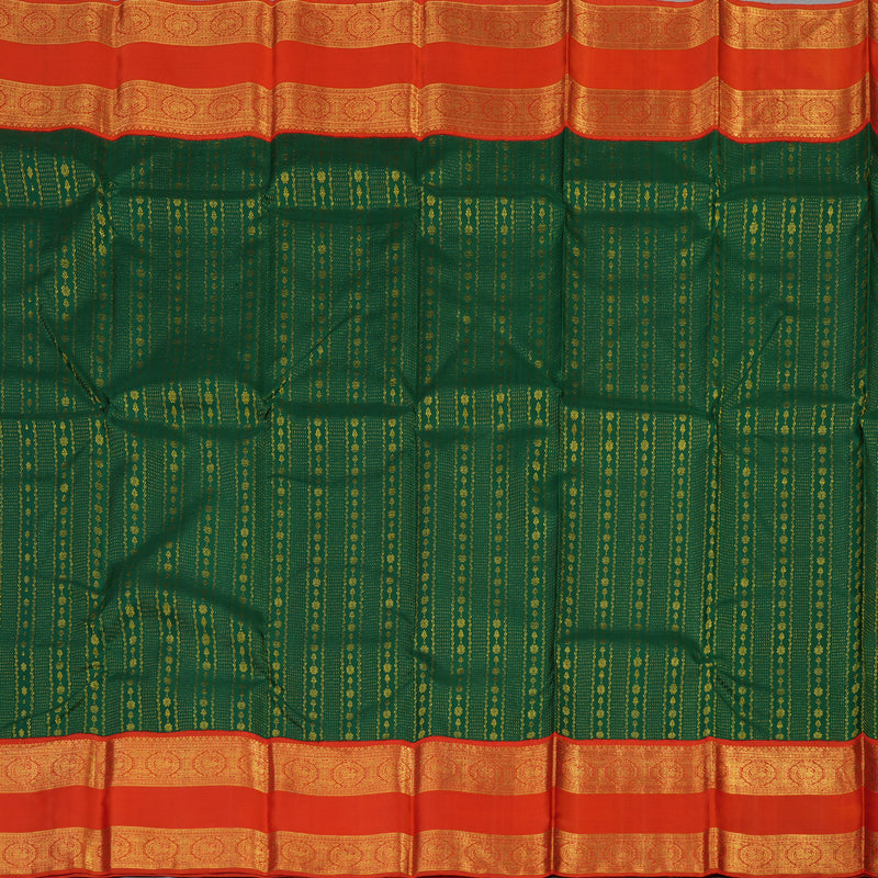 Hayagrivas Handloom Kanjivaram Silk Saree in Rich Bottle Green HBE136E10-8