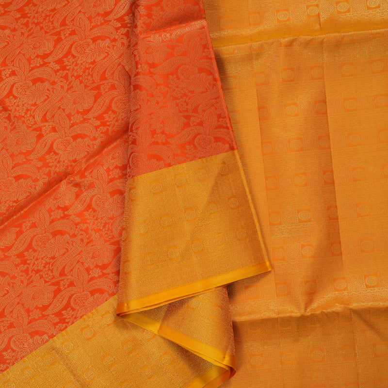 Hayagrivas Orange Handloom Soft Silk Saree HBE1463C1-4
