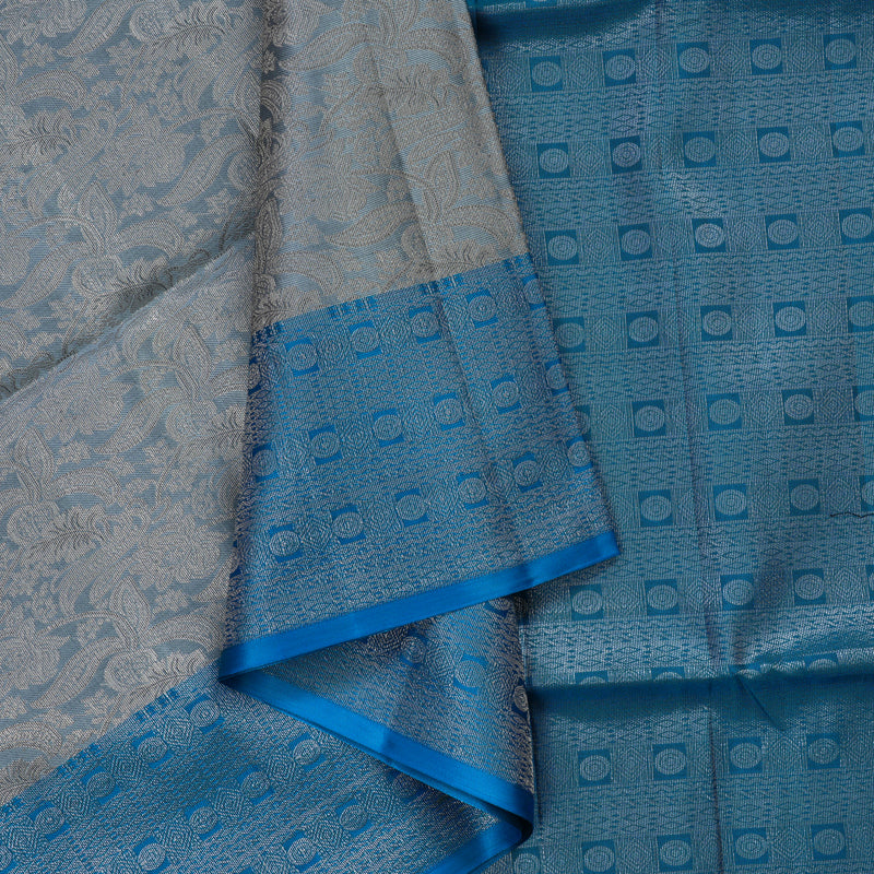Hayagrivas Silver Grey Handloom Soft Silk Saree HBE1463C1-6