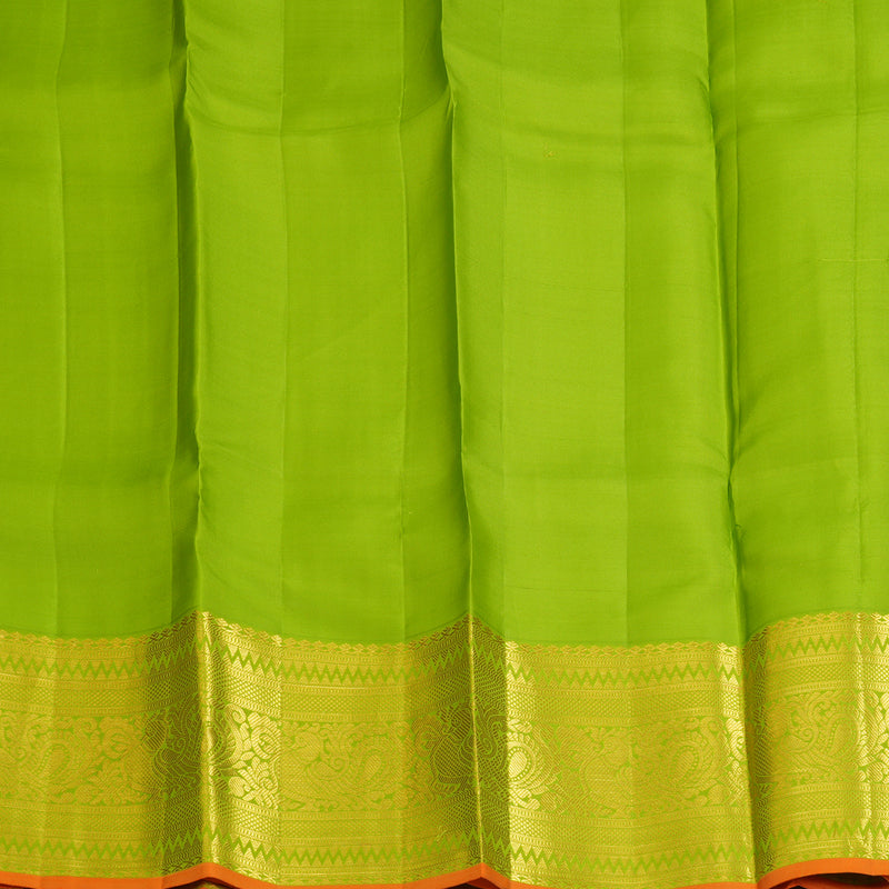 Hayagrivas Handloom Parrot Green Kanjivaram Silk Saree HBE1490C1-3