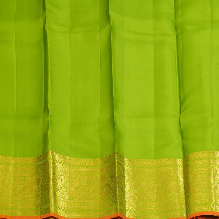 Hayagrivas Handloom Parrot Green Kanjivaram Silk Saree HBE1490C1-3