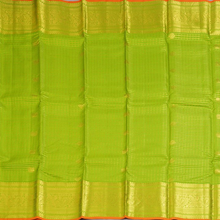 Hayagrivas Handloom Parrot Green Kanjivaram Silk Saree HBE1490C1-3