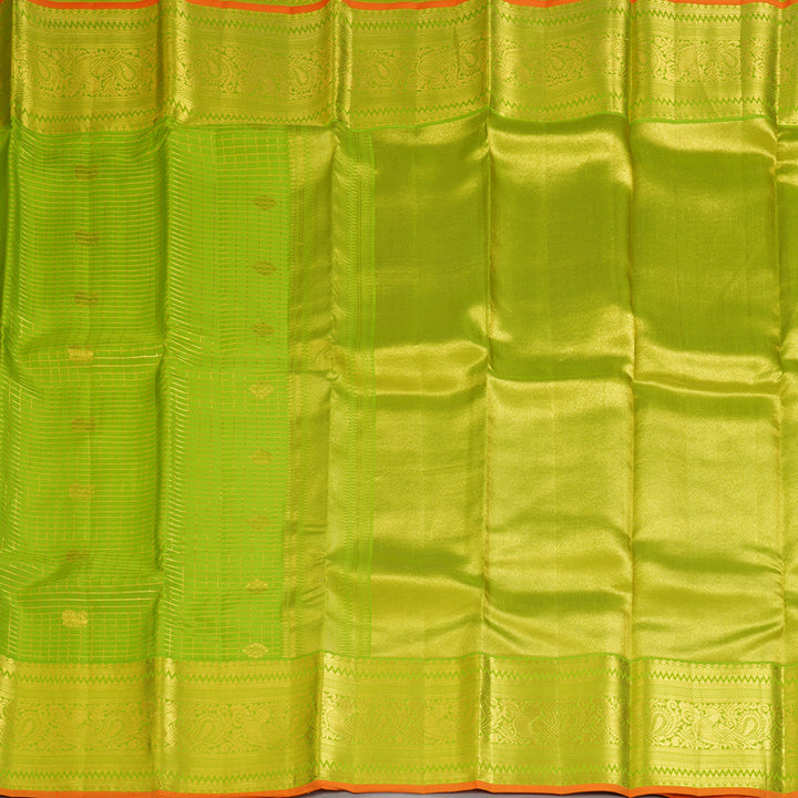 Hayagrivas Handloom Parrot Green Kanjivaram Silk Saree HBE1490C1-3