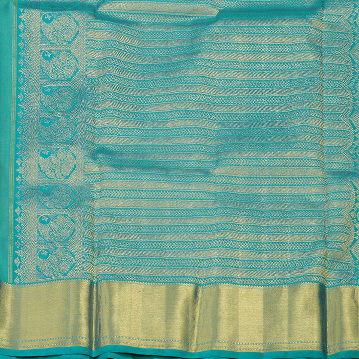 Hayagrivas Handloom Kanjivaram Silk Saree in Refreshing Fluorescent Green HBE156E17-1