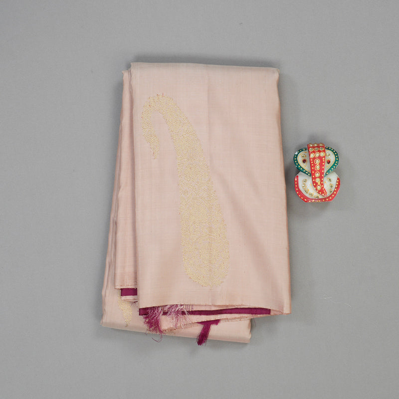 Hayagrivas Handloom Kanjivaram Silk Saree in Graceful Light Peach Pink HBE156E19-1