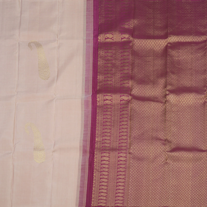 Hayagrivas Handloom Kanjivaram Silk Saree in Graceful Light Peach Pink HBE156E19-1