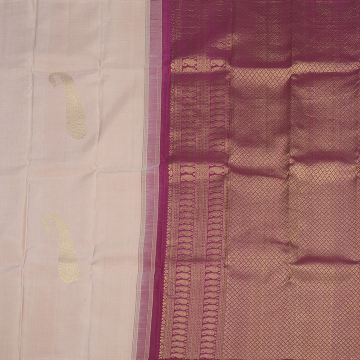 Hayagrivas Handloom Kanjivaram Silk Saree in Graceful Light Peach Pink HBE156E19-1