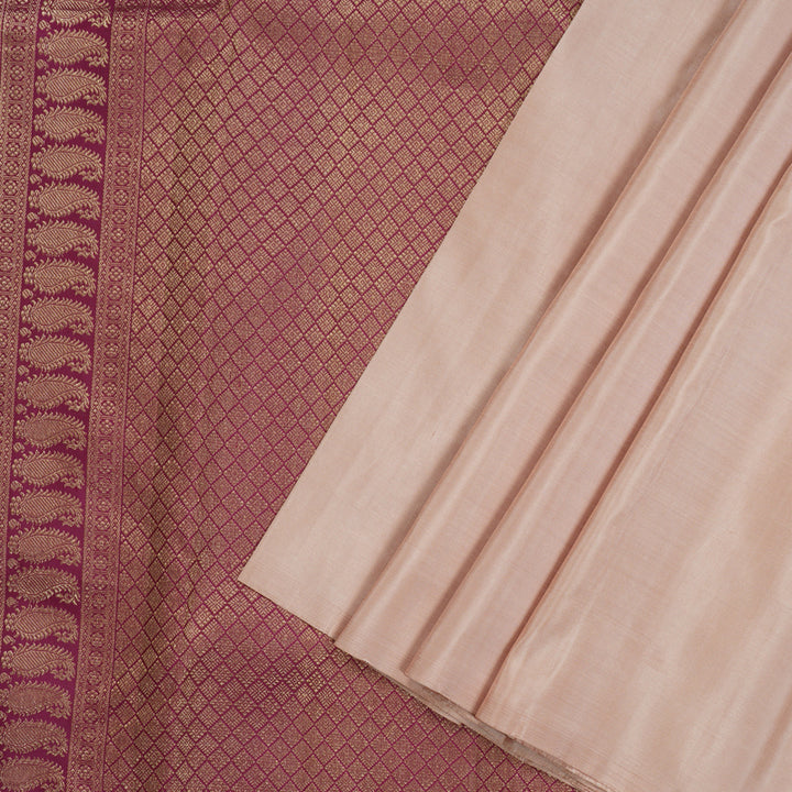 Hayagrivas Handloom Kanjivaram Silk Saree in Graceful Light Peach Pink HBE156E19-1