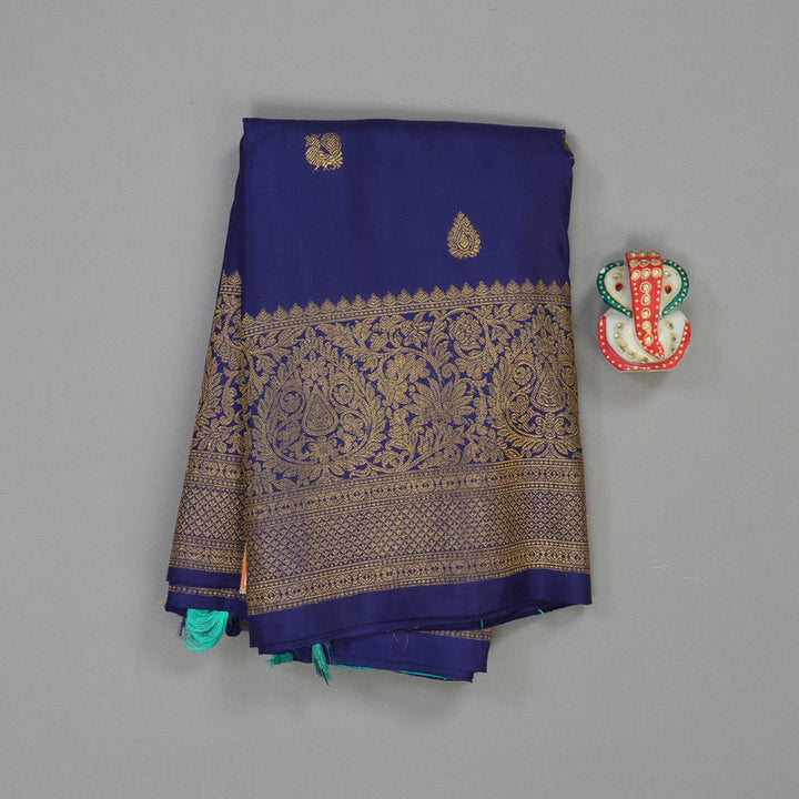 Hayagrivas Handloom  Kanjivaram Silk Saree in Serene Blue HBE156E6-1