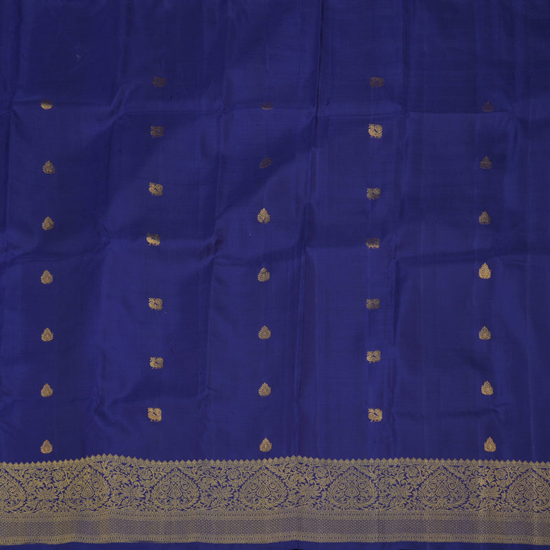 Hayagrivas Handloom  Kanjivaram Silk Saree in Serene Blue HBE156E6-1