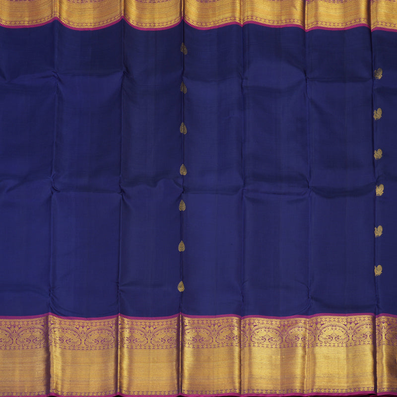 Hayagrivas Handloom Kanjivaram Silk Saree in Majestic Blue HBE156E9-1