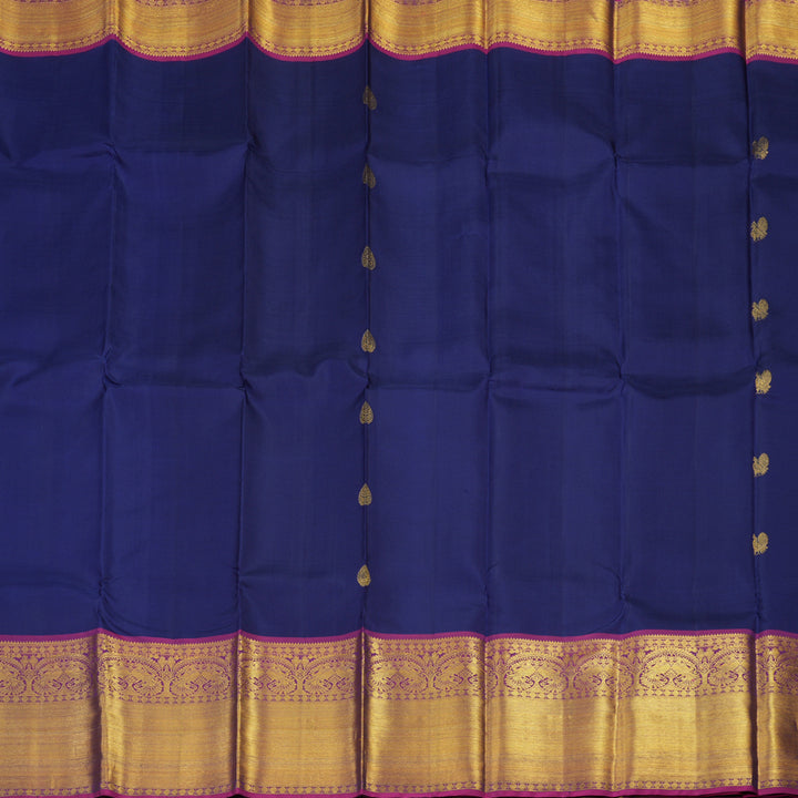 Hayagrivas Handloom Kanjivaram Silk Saree in Majestic Blue HBE156E9-1