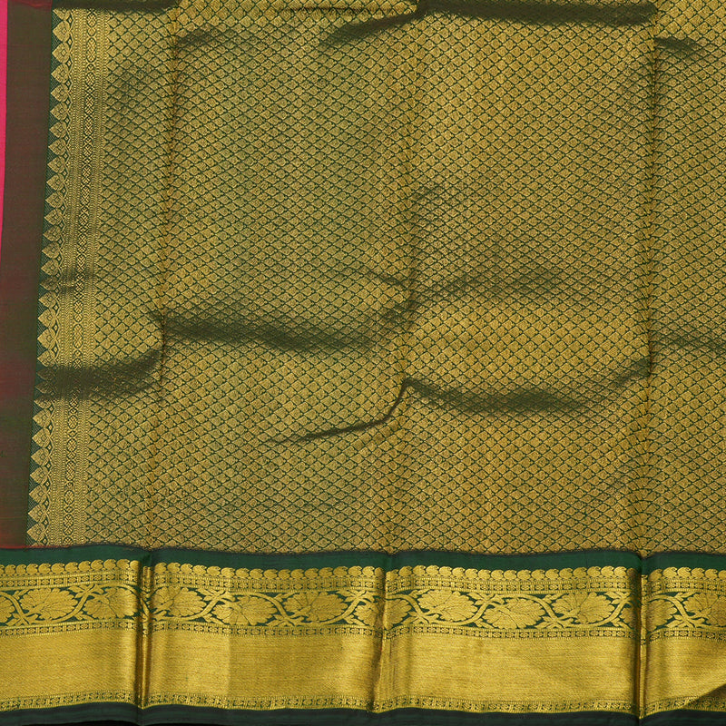 Hayagrivas Handloom Kanjivaram Silk Saree in Radiant Reddish Pink HBE158E1-1