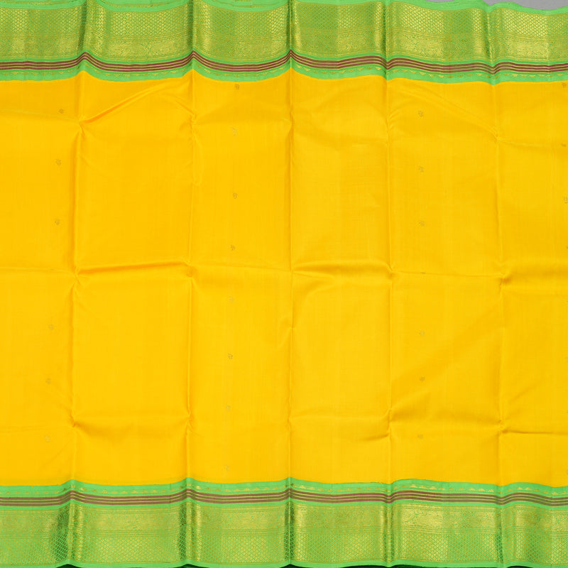 Hayagrivas Handloom Kanjivaram Silk Saree in Sunny Yellow HBE158E7-1