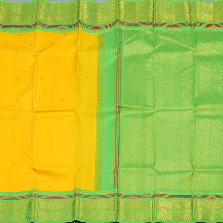 Hayagrivas Handloom Kanjivaram Silk Saree in Sunny Yellow HBE158E7-1