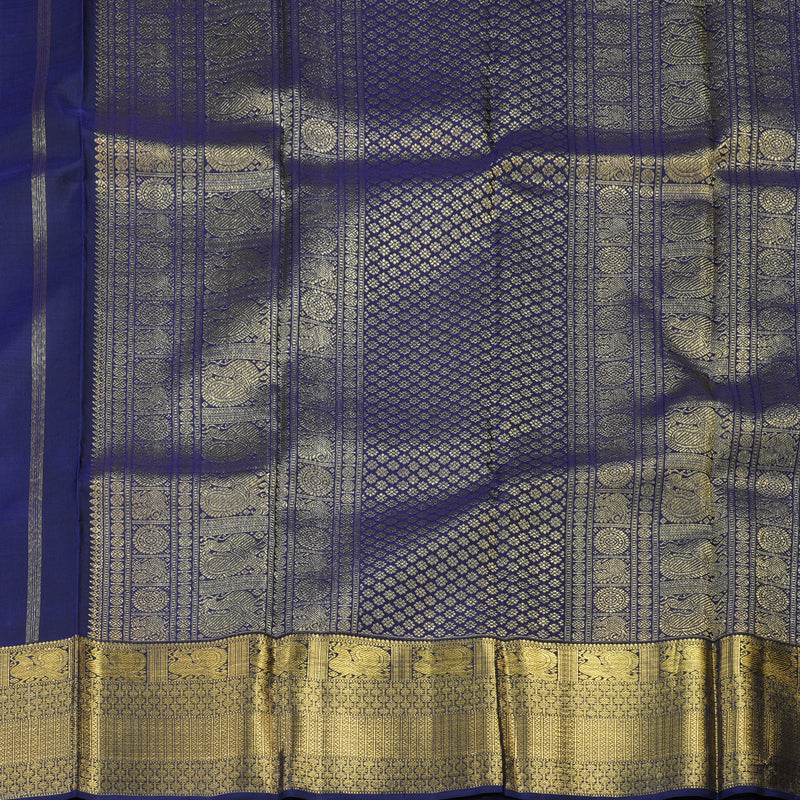 Hayagrivas Handloom Kanjivaram Silk Saree in Regal Purplish Blue HBE159E1-1