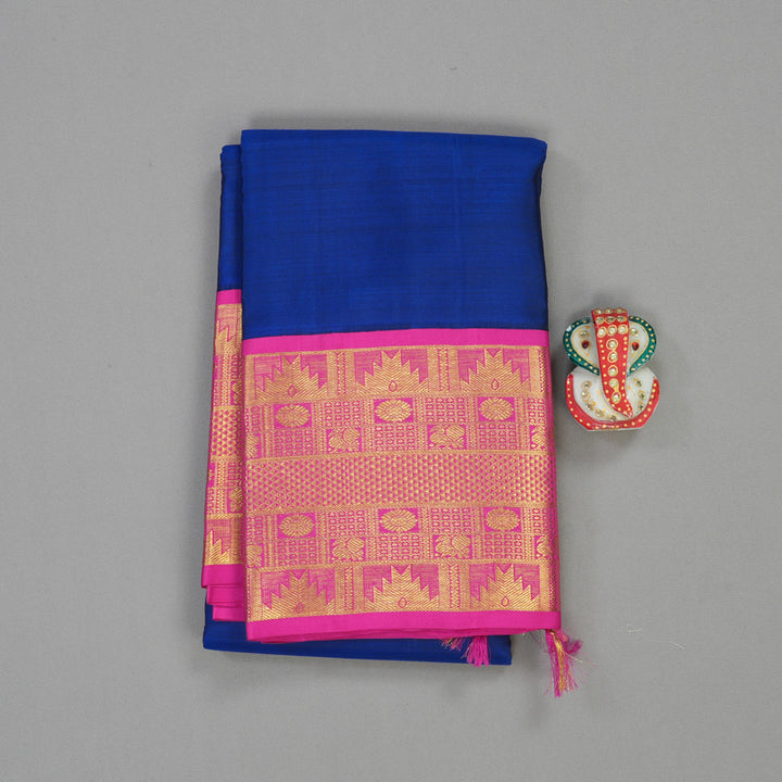Hayagrivas Handloom Kanjivaram Silk Saree in Striking Blue HBE159E13-1