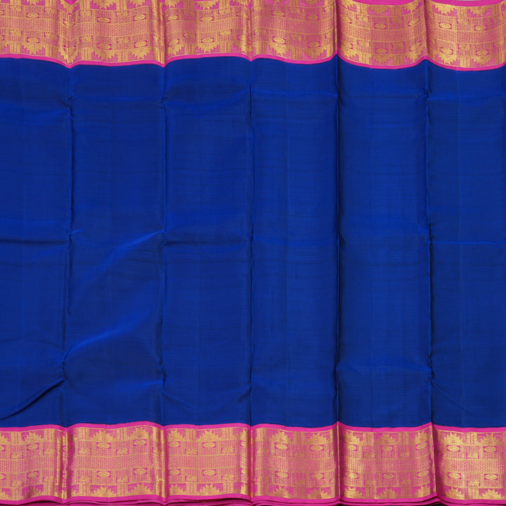 Hayagrivas Handloom Kanjivaram Silk Saree in Striking Blue HBE159E13-1