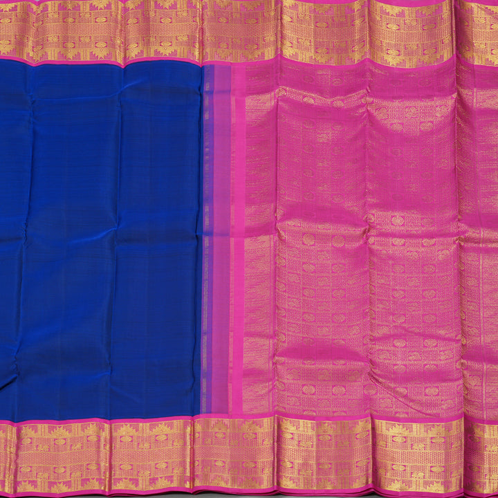 Hayagrivas Handloom Kanjivaram Silk Saree in Striking Blue HBE159E13-1