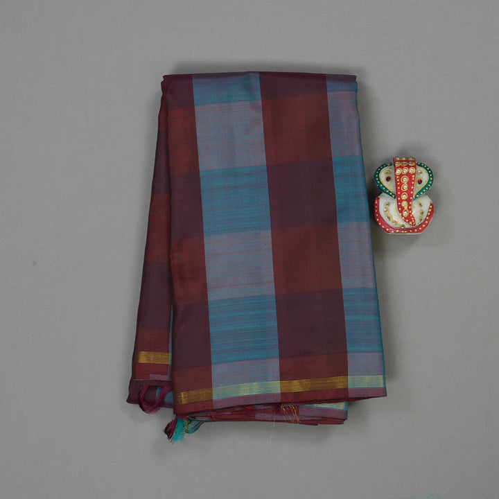 Hayagrivas Handloom Checks Multicolor Kanjivaram Silk Saree HBE162E4-1
