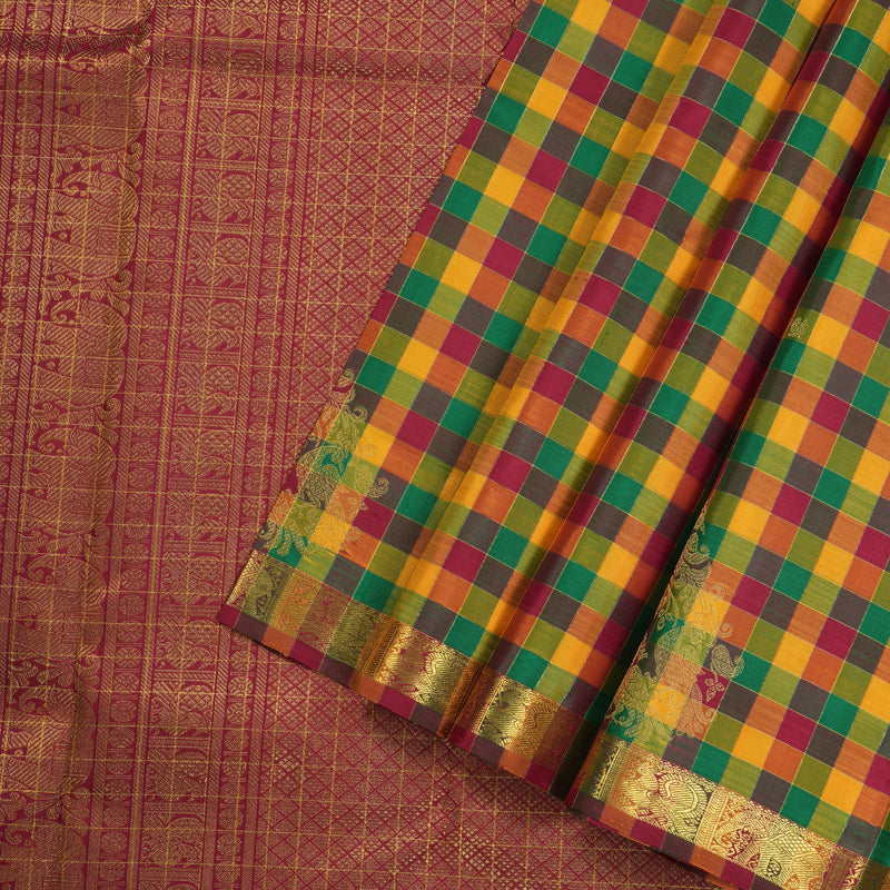 Hayagrivas Handloom Multicolor Kanjivaram Silk Saree HBE169E2-1