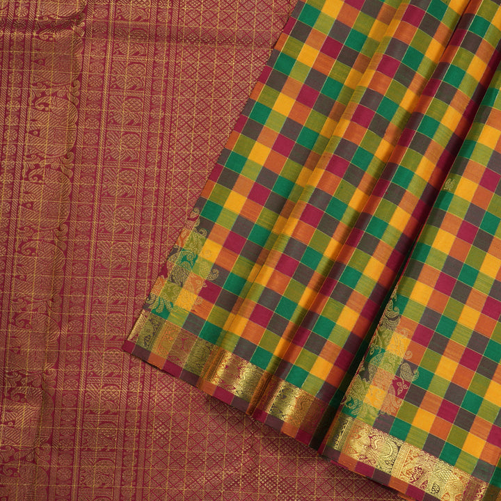 Hayagrivas Handloom Multicolor Kanjivaram Silk Saree HBE169E2-1