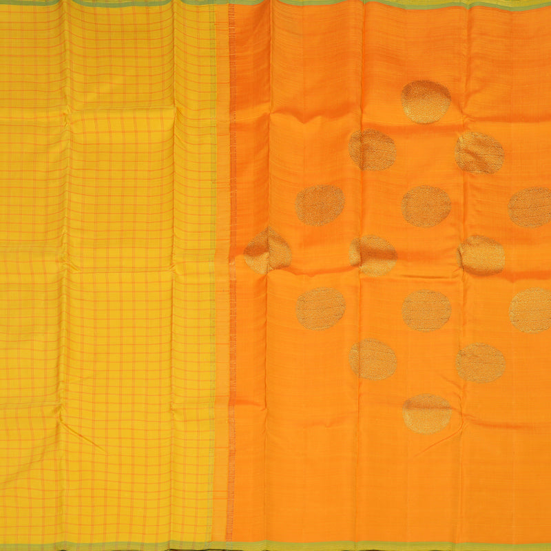 Hayagrivas Handloom Borderless Yellow Kanjivaram SilK Saree HBE173E2-1