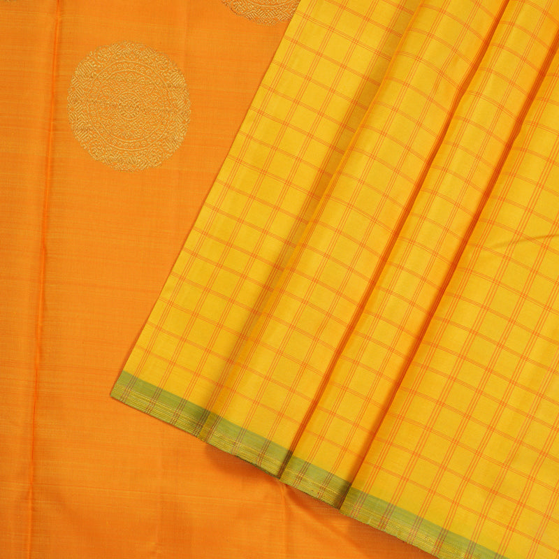 Hayagrivas Handloom Borderless Yellow Kanjivaram SilK Saree HBE173E2-1