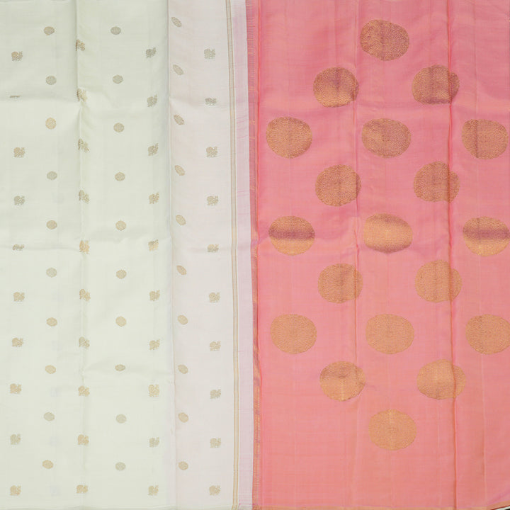 Hayagrivas Handloom Elegant Off White Kanjivaram Silk Saree HBE173E3-1