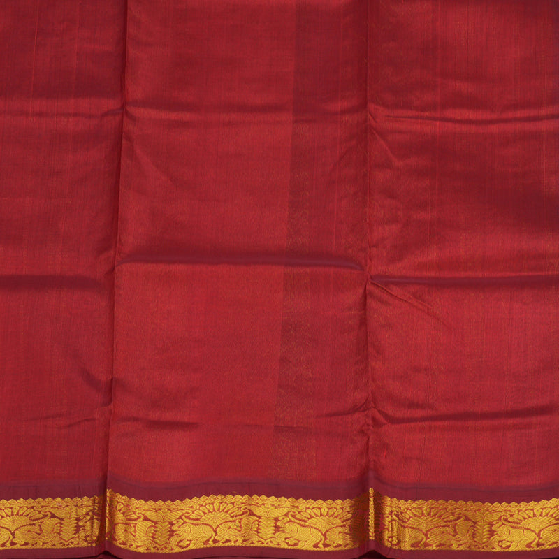 Hayagrivas Pure Printed Silk Cotton Saree in Rama Blue with Maroon HBE184E1-11