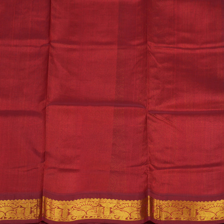 Hayagrivas Pure Printed Silk Cotton Saree in Rama Blue with Maroon HBE184E1-11
