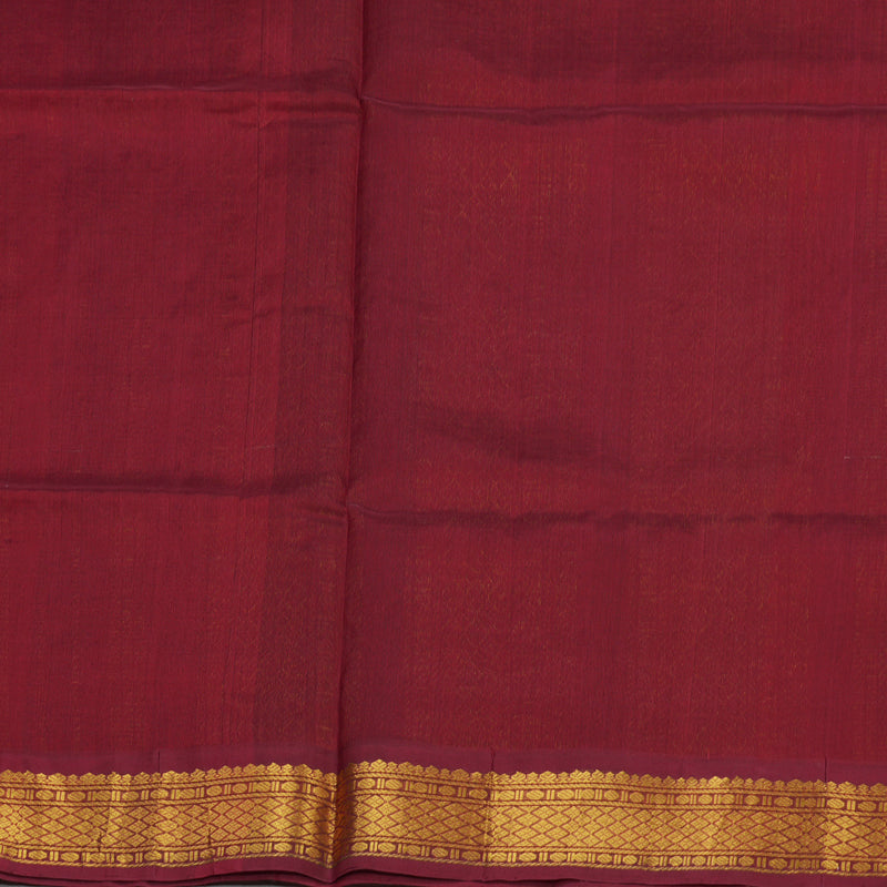 Hayagrivas Pure Printed Silk Cotton Saree in Sandal with Maroon HBE184E1-12