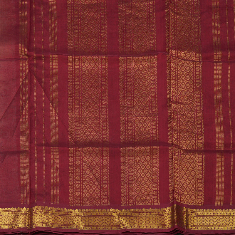 Hayagrivas Pure Printed Silk Cotton Saree in Sandal with Maroon HBE184E1-12