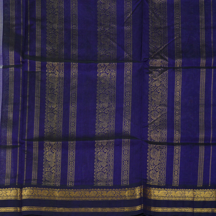 Hayagrivas Pure Silk Cotton Saree in Sandal with Purplish Blue HBE184E1-14