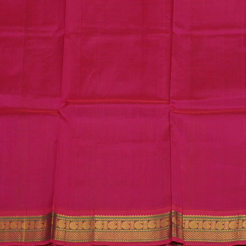 Hayagrivas Light Green Pure Silk Cotton Saree with Pink Border HBE184E1-2