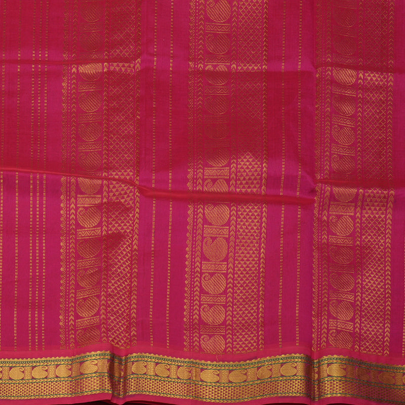 Hayagrivas Light Green Pure Silk Cotton Saree with Pink Border HBE184E1-2