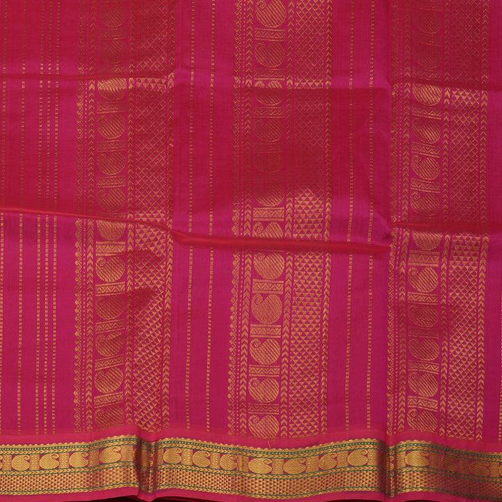 Hayagrivas Light Green Pure Silk Cotton Saree with Pink Border HBE184E1-2